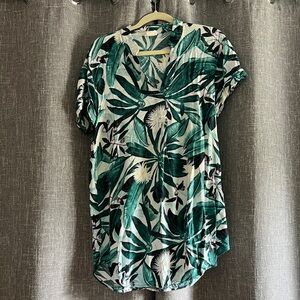 H&M & Anna Glover collab - Tropical palm print mini dress/cover up - size 8